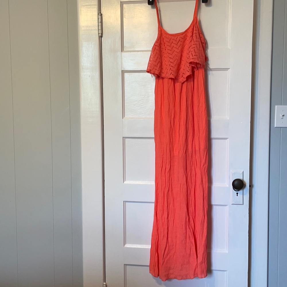 Coral maxi dress